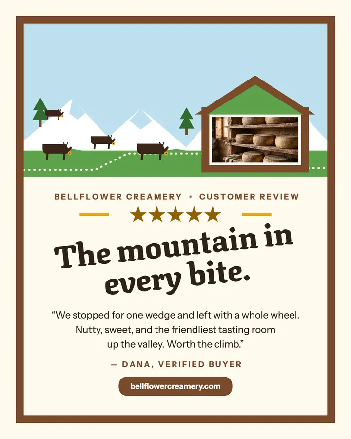 Bellflower Creamery alpine review post template