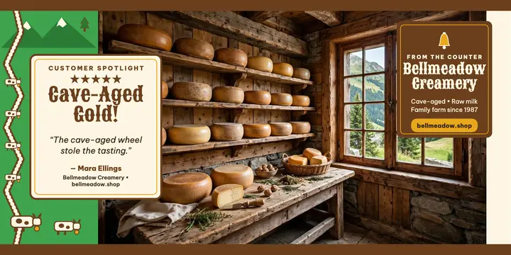 Bellmeadow Creamery cheese spotlight, alpine post template