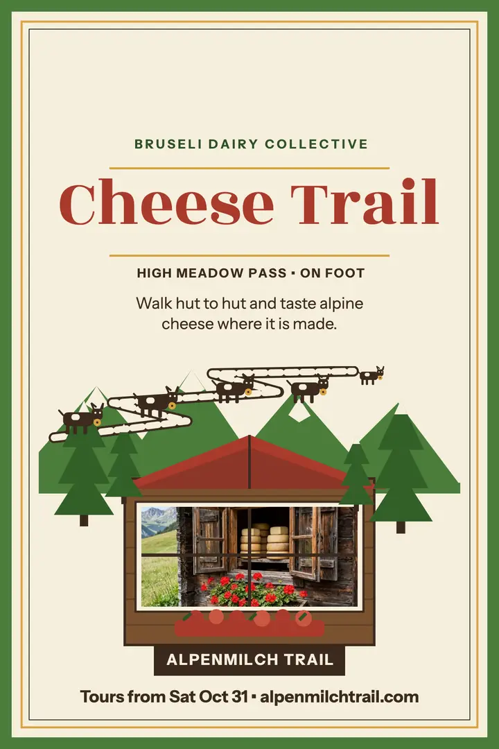 Alpenmilch cheese trail poster template