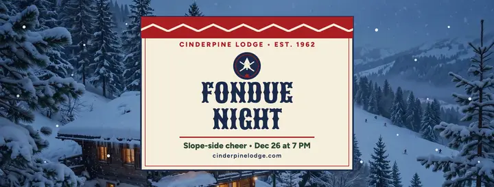Cinderpine Lodge fondue night cover template