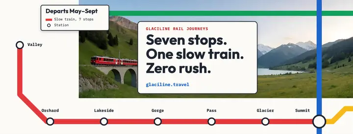 Glaciline slow Alpine train trip Facebook cover template