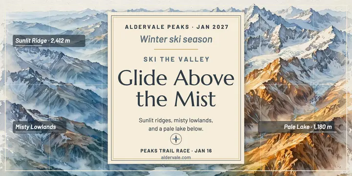 Aldervale Peaks ski valley relief post template