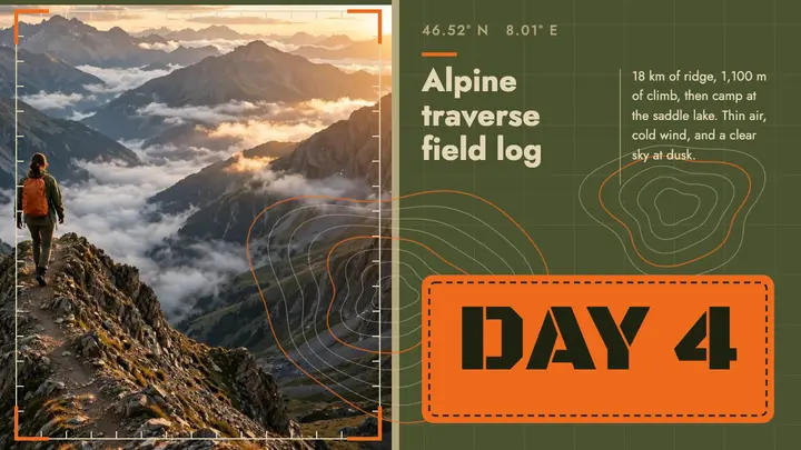 Alpine ridge hike day four thumbnail template