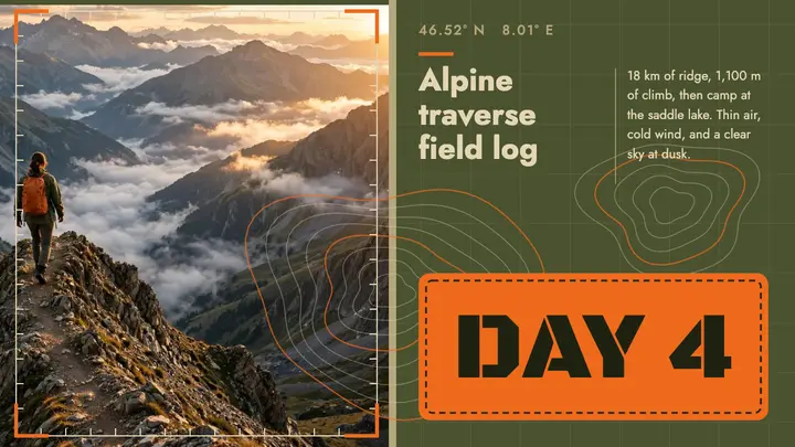 Alpine ridge hike day four thumbnail template