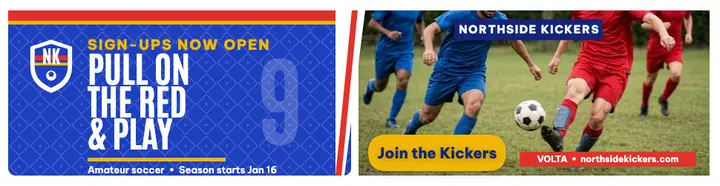 Northside Kickers soccer sign-up billboard template