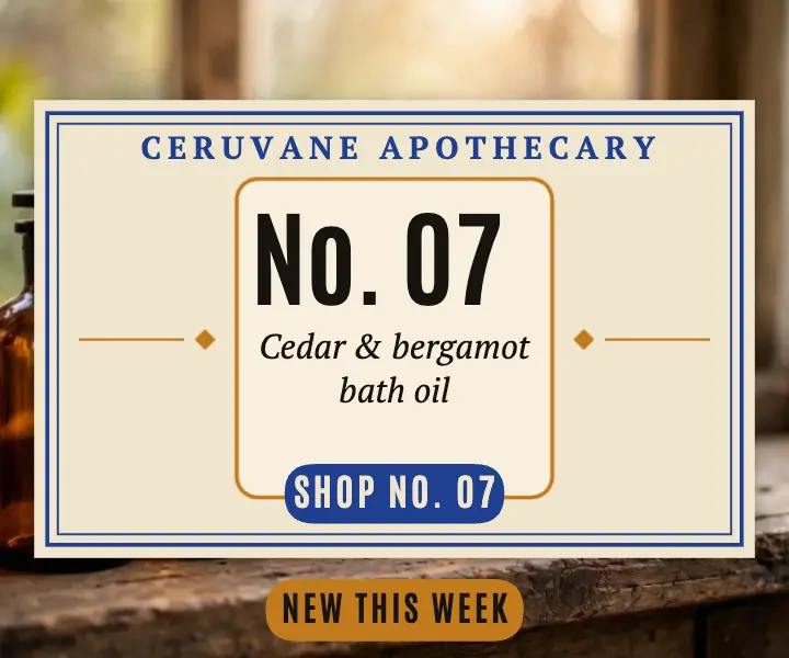 Ceruvane Apothecary No. 07 bath oil launch ad template