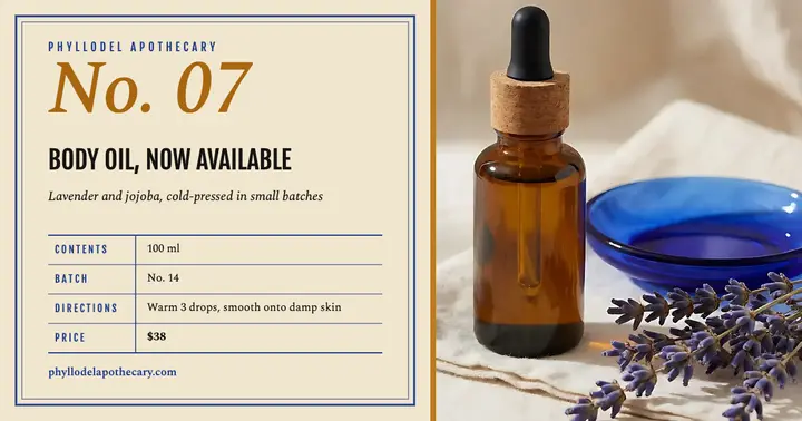 Phyllodel botanical body oil launch post template