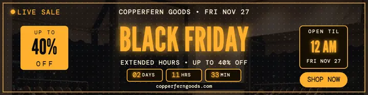 Copperfern Goods Black Friday amber LED billboard template