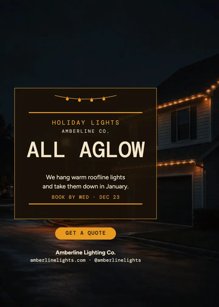 Amberline holiday lights invitation template