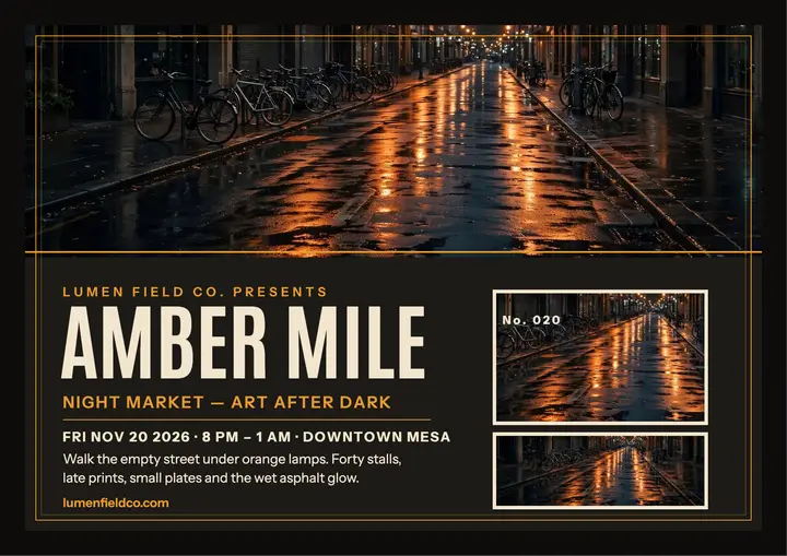 Amber Mile Night Market certificate template