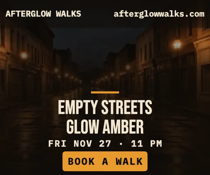 Afterglow late-night walk amber ad template