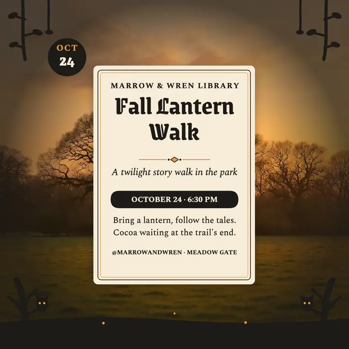Fall Lantern Walk story walk post template