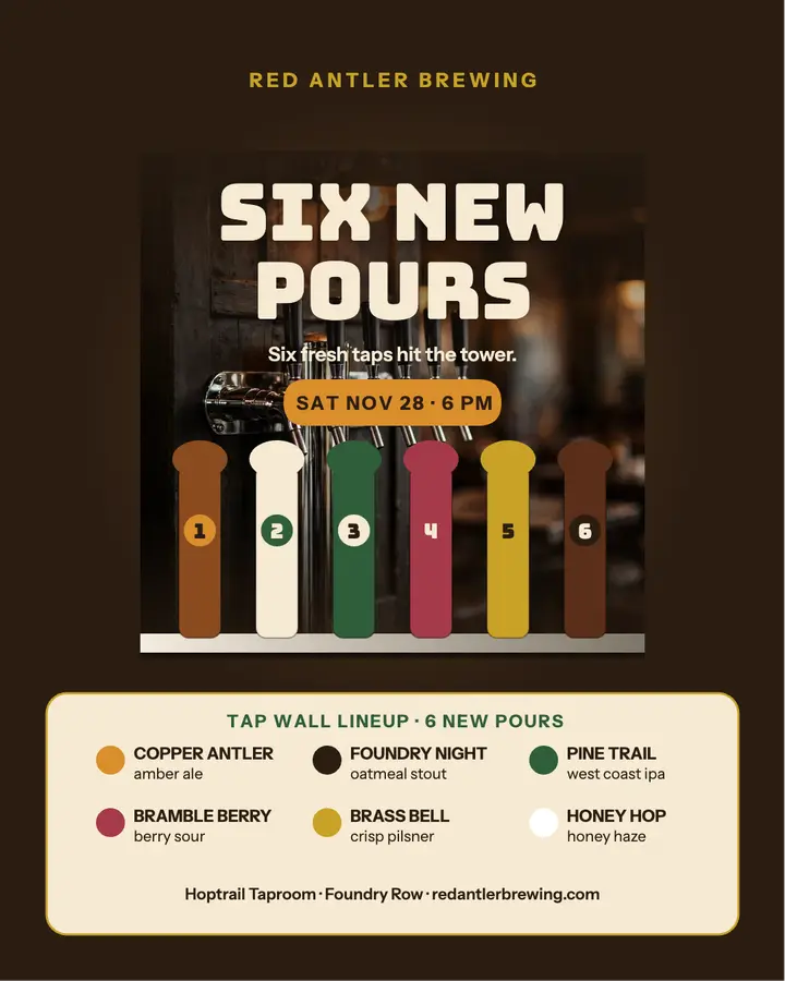 Red Antler tap wall launch night post template
