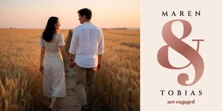 Maren and Tobias engagement announcement: engagement announcement post template