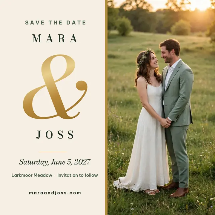 Mara and Joss save the date post: wedding save the date post template