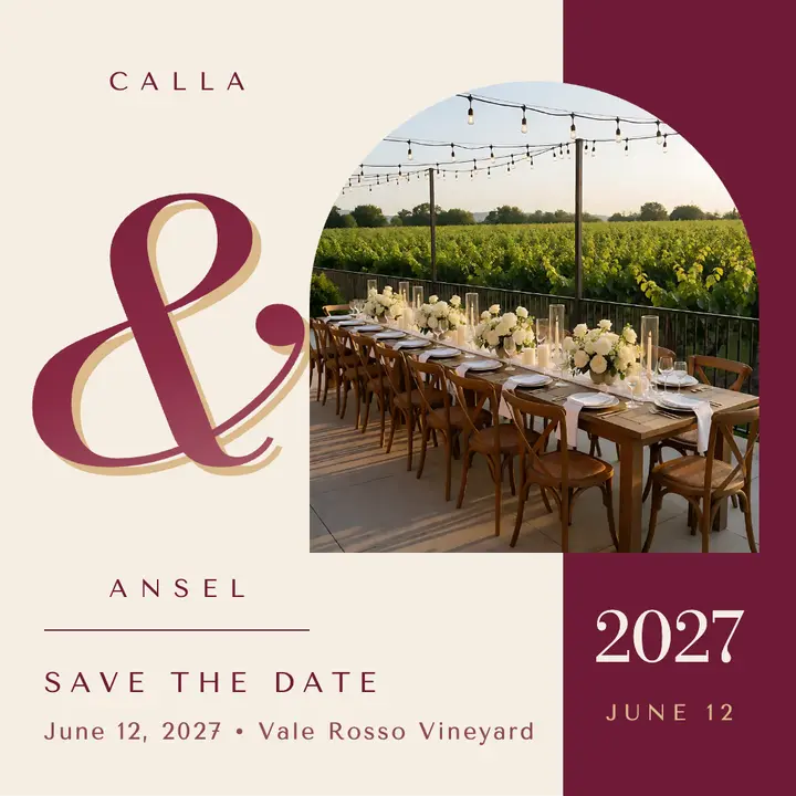 Calla and Ansel ampersand save the date template