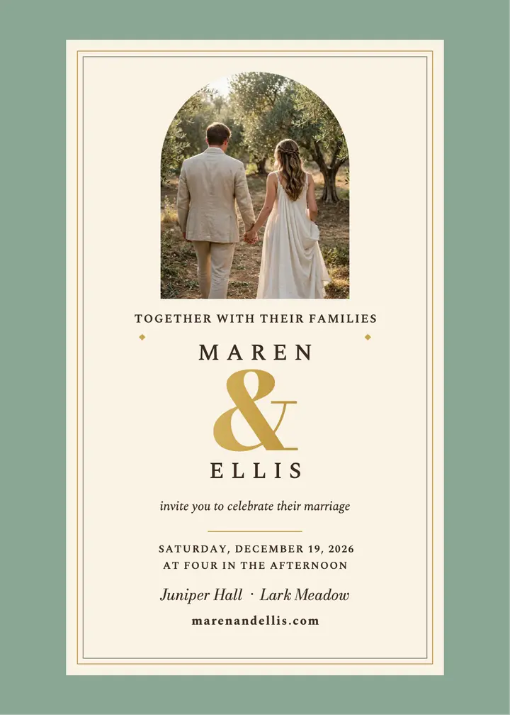 Maren and Ellis ampersand invitation template
