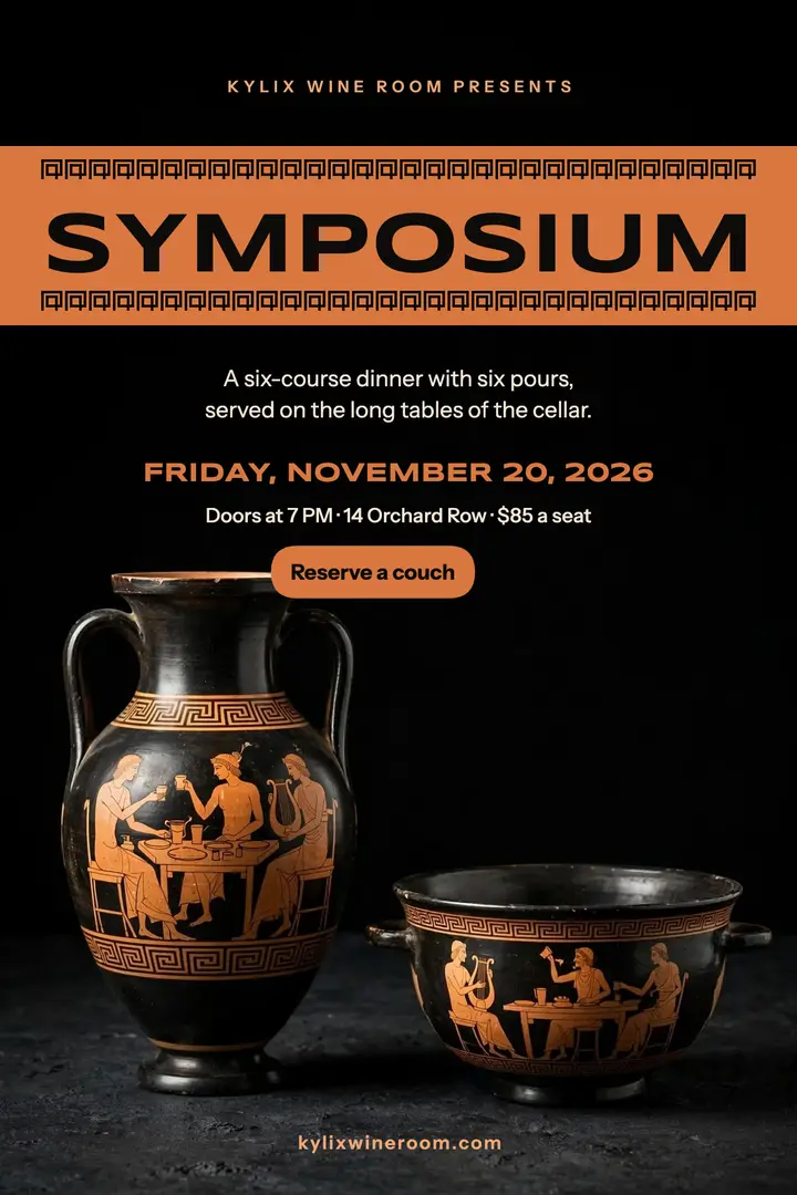 Kylix Wine Room symposium poster template