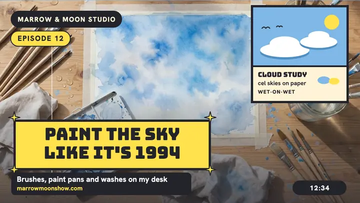 Marrow and Moon sky painting thumbnail template