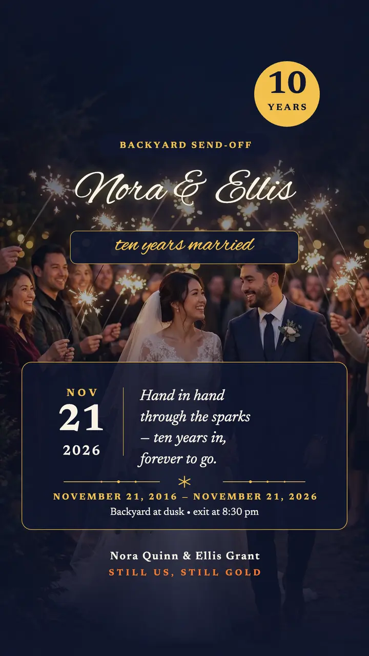 Nora and Ellis sparkler exit story template