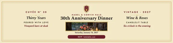 Hale anniversary dinner wine label banner: anniversary dinner banner template