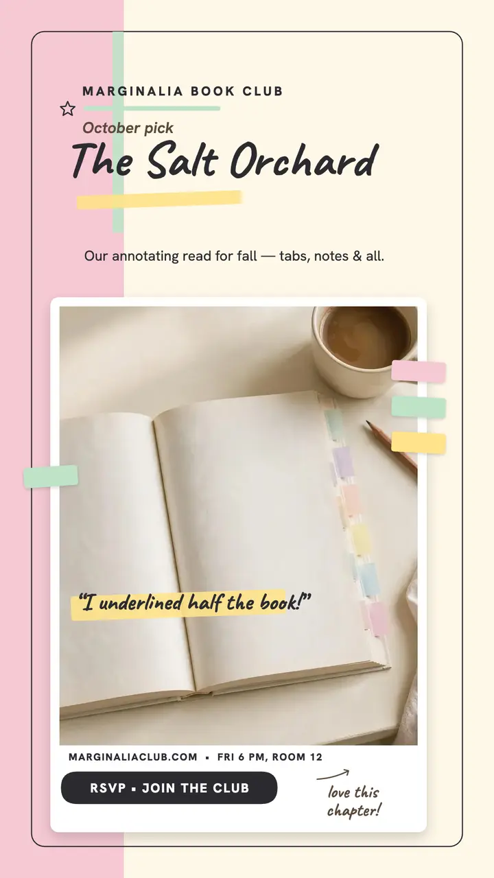 Marginalia October book pick story template