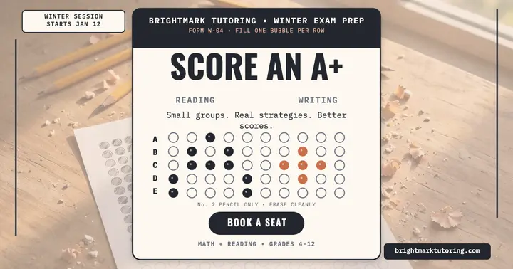 Brightmark winter exam prep answer sheet: exam prep tutoring post template