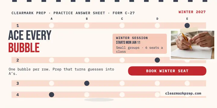 Clearmark Prep answer sheet post template