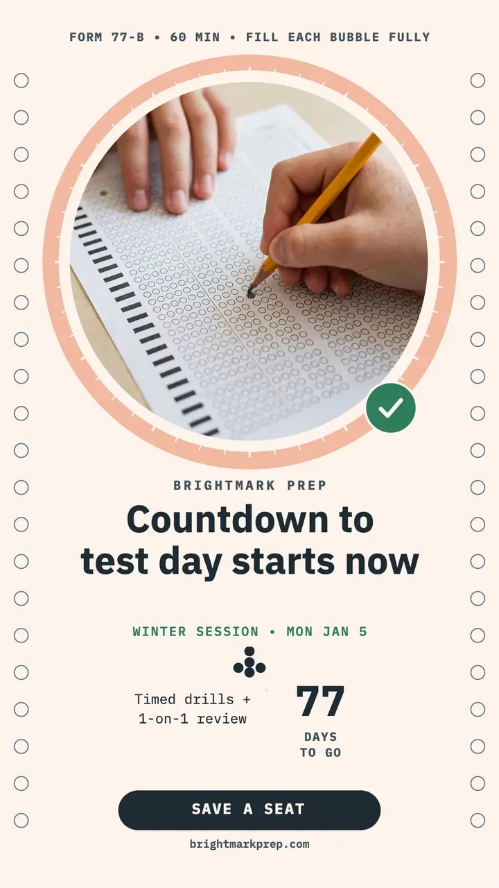 Brightmark Prep countdown story template