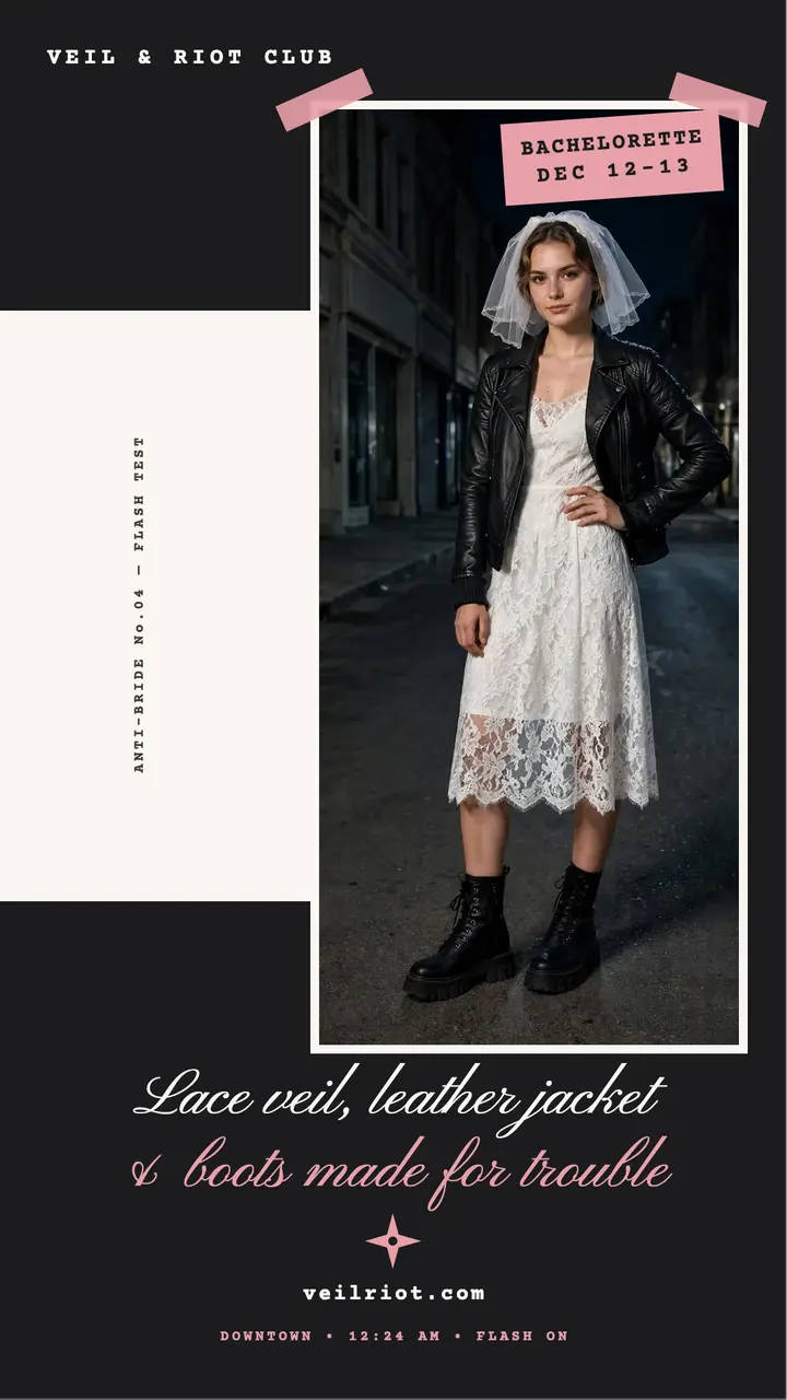Veil and Riot anti-bride bachelorette story template