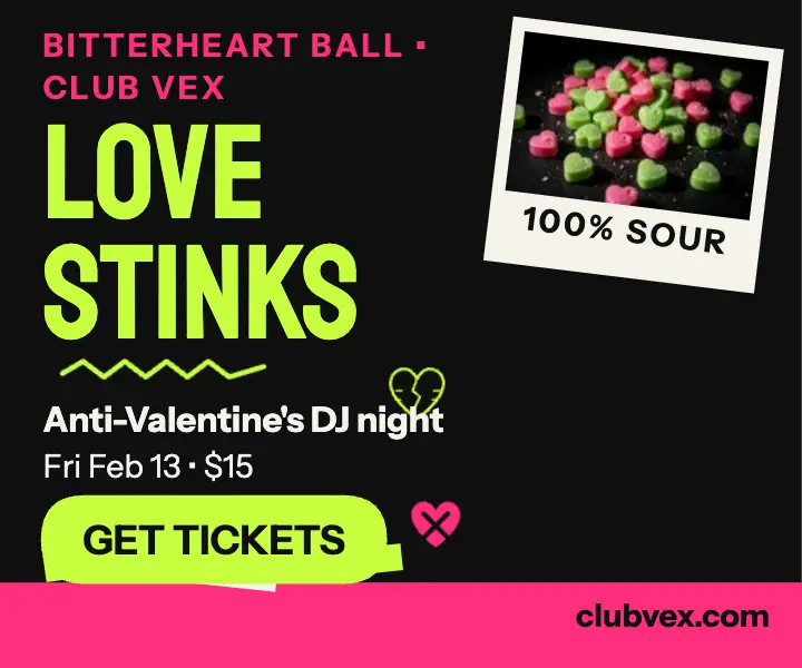 Bitterheart Ball anti-Valentine DJ ad template
