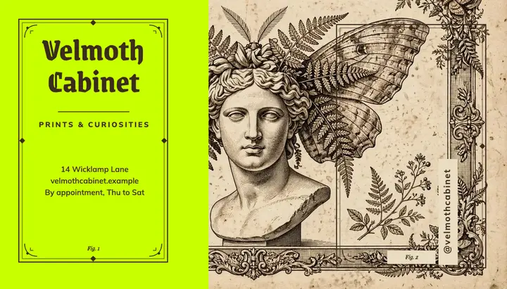 Antique print dealer business card template