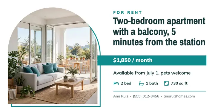 Apartment for rent arch post template