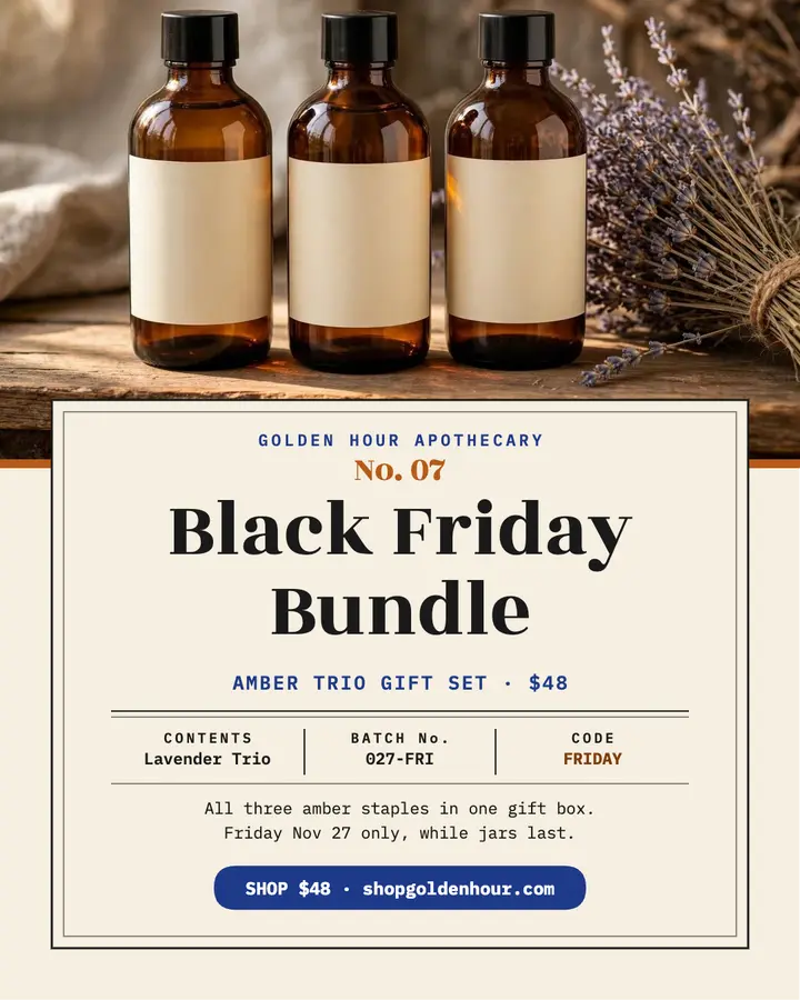Golden Hour Apothecary Black Friday bundle post template