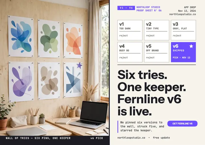 Northloop Fernline v6 iteration grid launch template