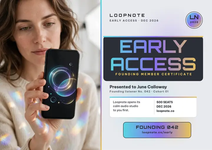 Loopnote early access foil certificate template