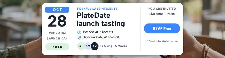 PlateDate app launch invite billboard template