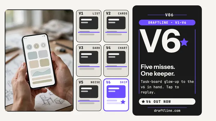 Draftline app versions launch thumbnail template