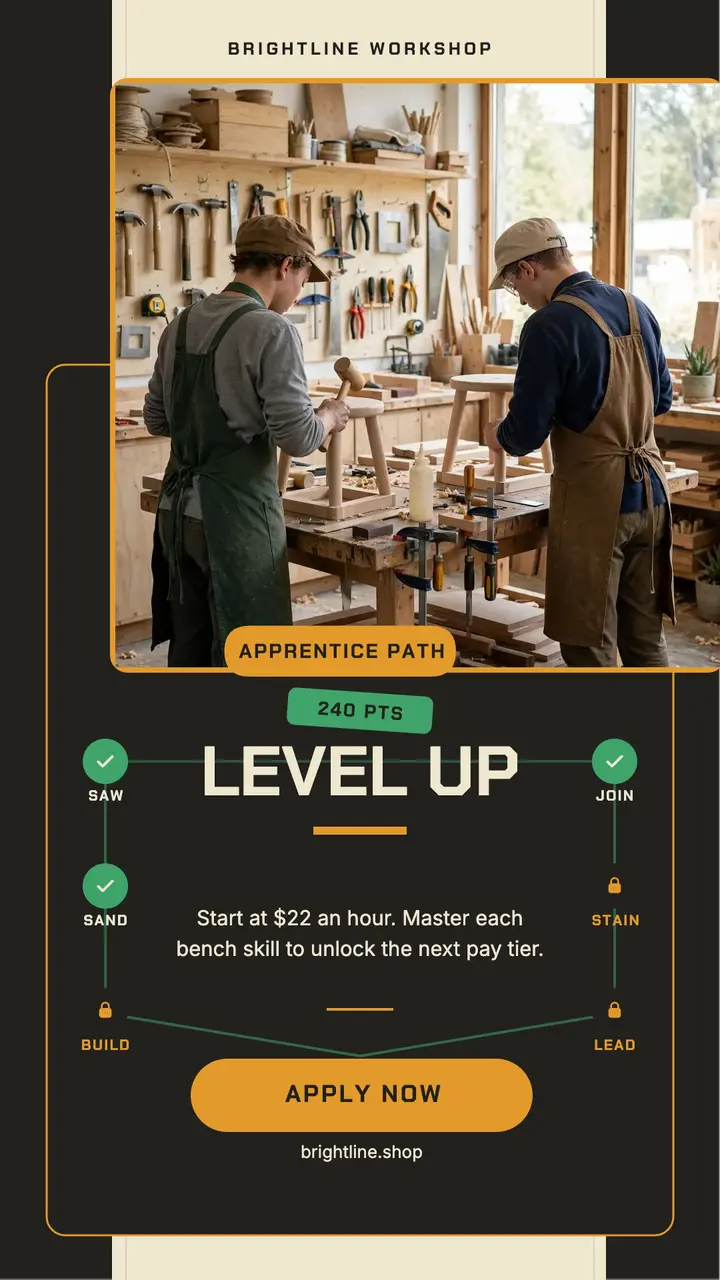 Brightline apprentice skill tree story: apprentice program story template