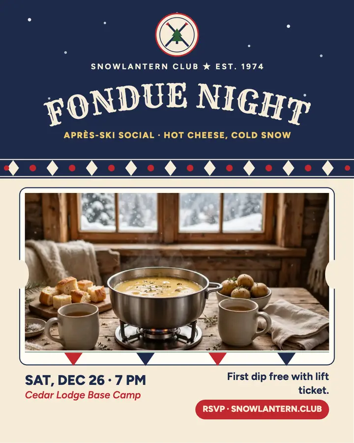 Snowlantern Club fondue night post template