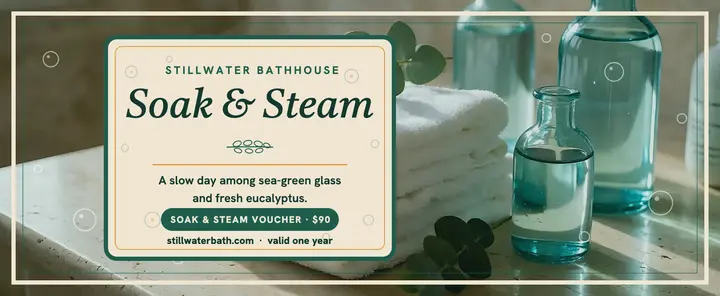 Stillwater soak and steam gift voucher template