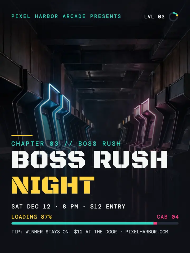 Pixel Harbor boss rush night loading post template