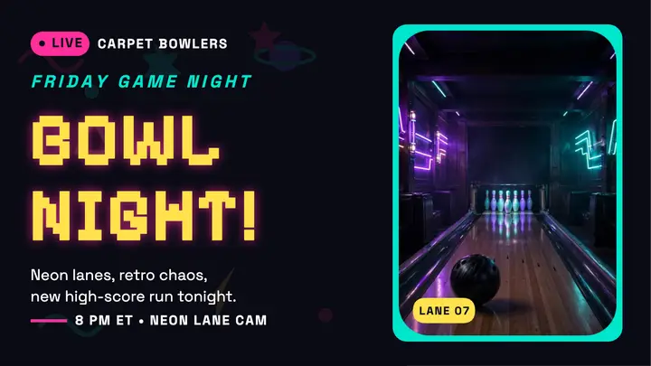 Carpet Bowlers bowl night thumbnail template