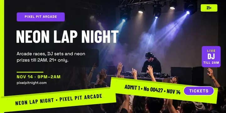 Pixel Pit Neon Lap Night wristband post template