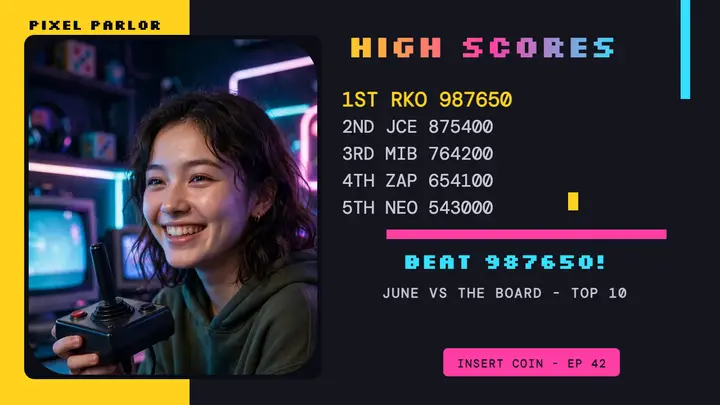 Pixel Parlor high scores gaming thumbnail template