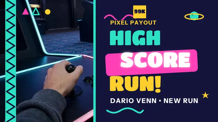 Pixel Payout arcade high score run thumbnail template