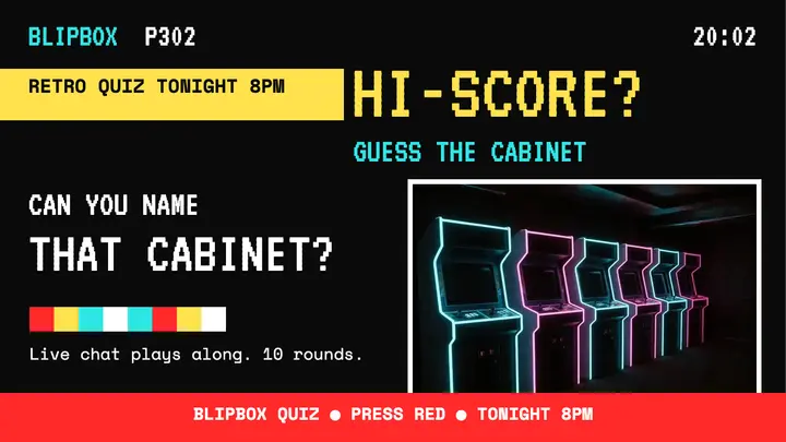 Blipbox arcade quiz teletext thumbnail template