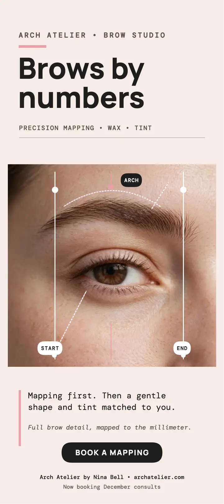 Arch Atelier brow mapping rack card template