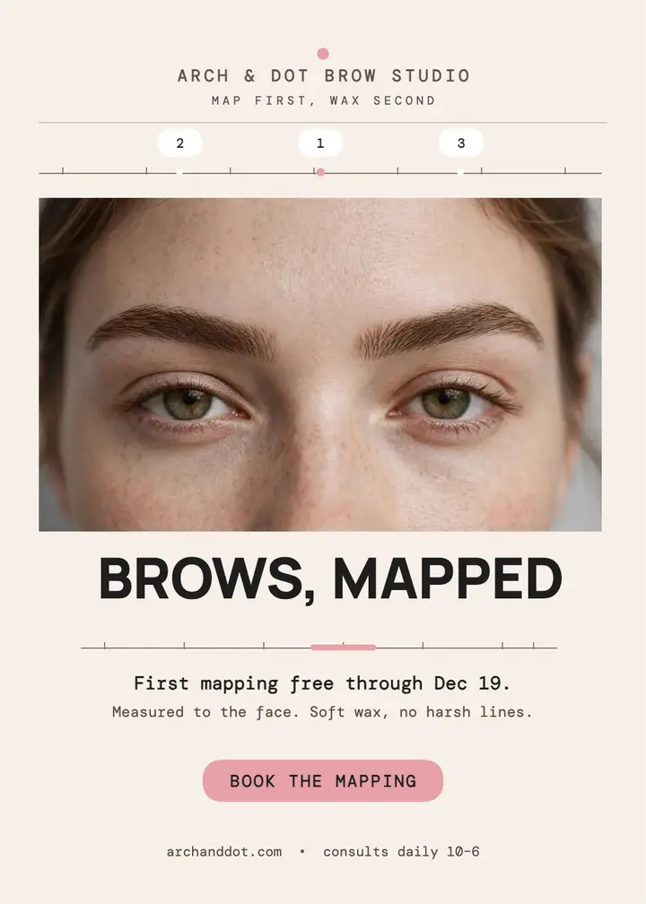 Arch and Dot brow mapping flyer template