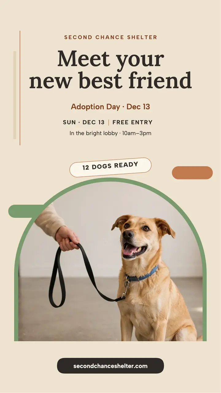 Second Chance Shelter adoption day story template